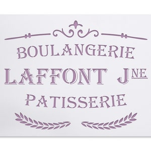French vintage look stencil - old Patisserie shop sign stencil - shabby chic - furniture decor stencil - wall decor stencil - fabric stencil