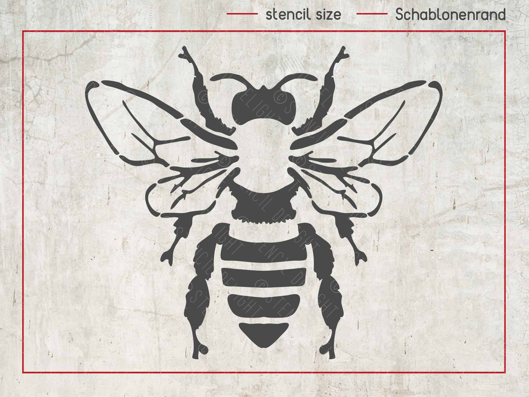 bee-stencil-large-detailed-honey-bee-diy-wall-decor-painting-stencils-easy-to-use-reusable-honeybee-stencil-for-fabric-bee-decor-gifts-etsy