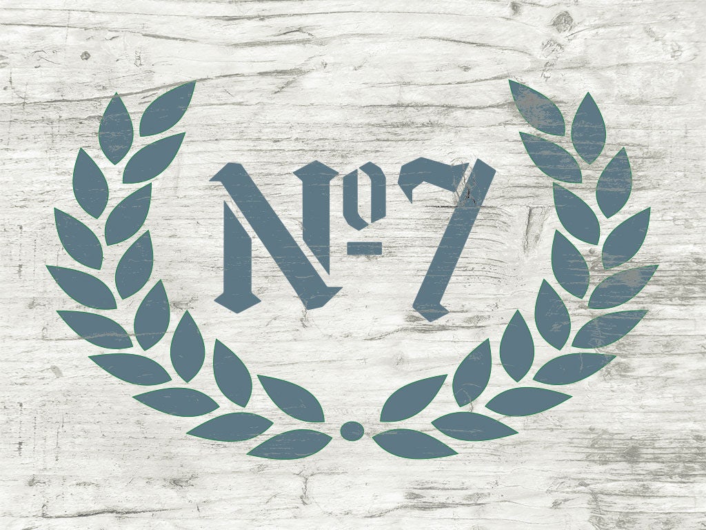 Customizable Initial & Number Stencil: Laurel Wreath Monogram - Etsy