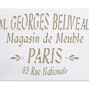 French furniture stencil - vintage letters - Paris furniture shop sign stencil - shabby chic decor - wall painting stencil - fabric stencil