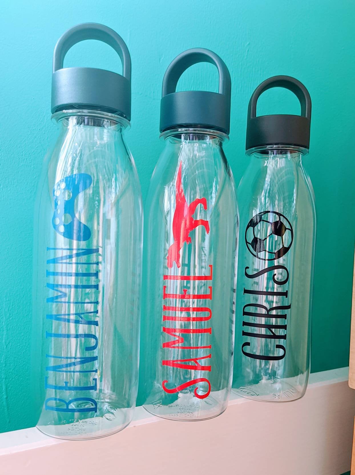 Personalised Water Bottle. Any Name. School Bottle. Clear Etsy.de