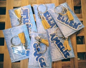 Personalised 3D Printed Name Keyring: Custom School Bag Tag Party Favours Party Bag Teacher Class Gifts
