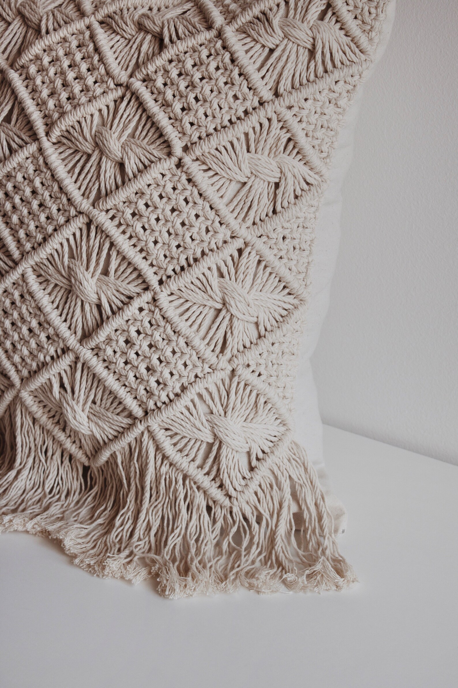 Macrame Pillow / Throw Pillow / Decorative Pillow / Modern Etsy