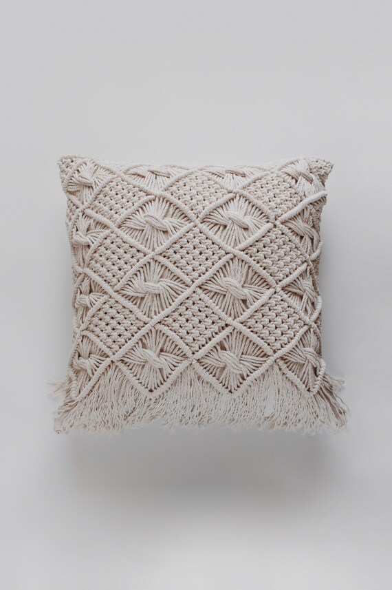 Macrame Pillow / Throw Pillow / Decorative Pillow / Modern Etsy