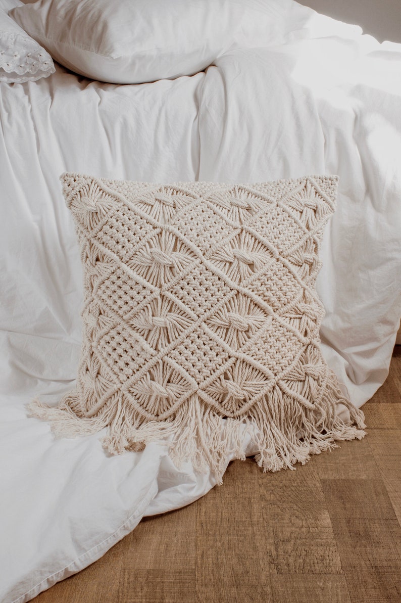 Macrame Pillow / Throw Pillow / Decorative Pillow / Modern Etsy