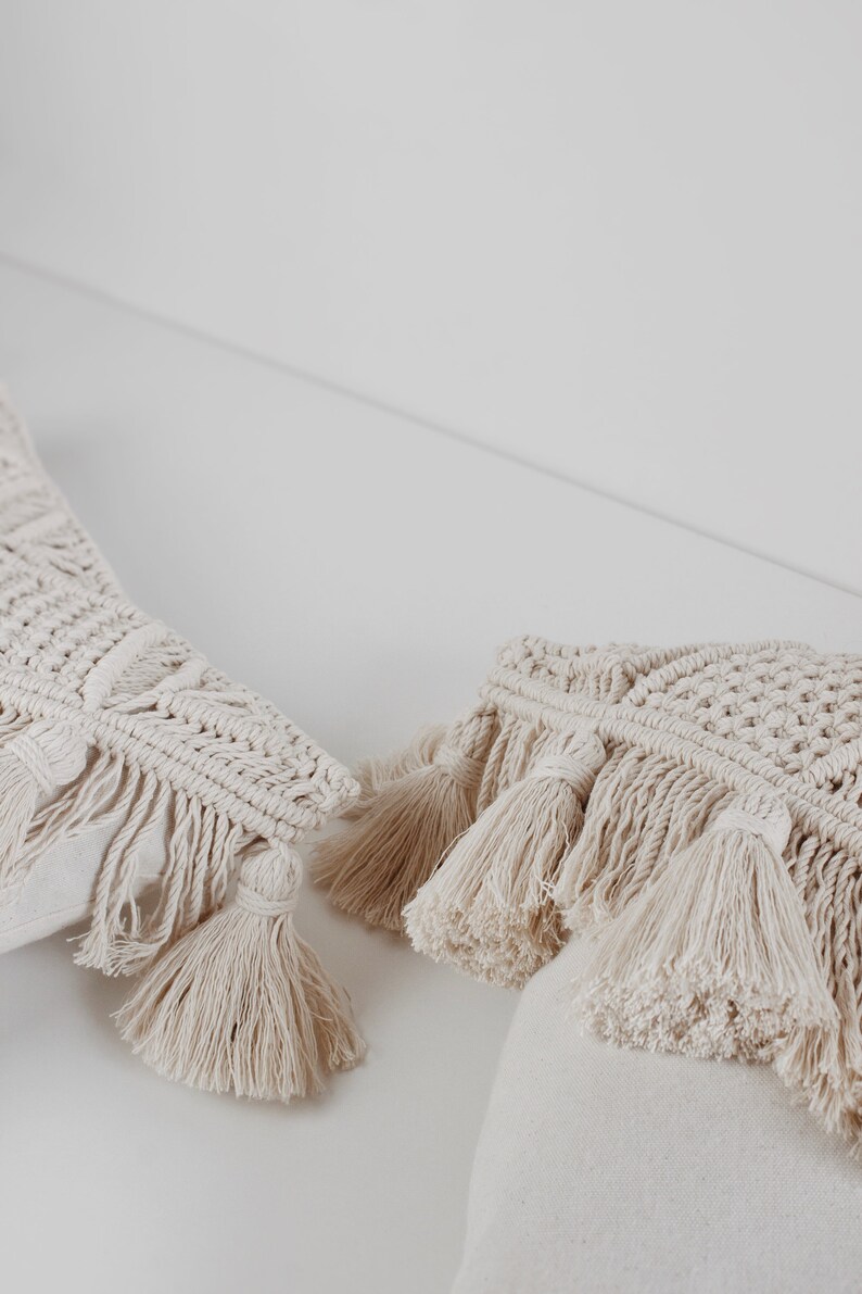 Macrame Pillow / Throw Pillow / Decorative Pillow / Modern Etsy