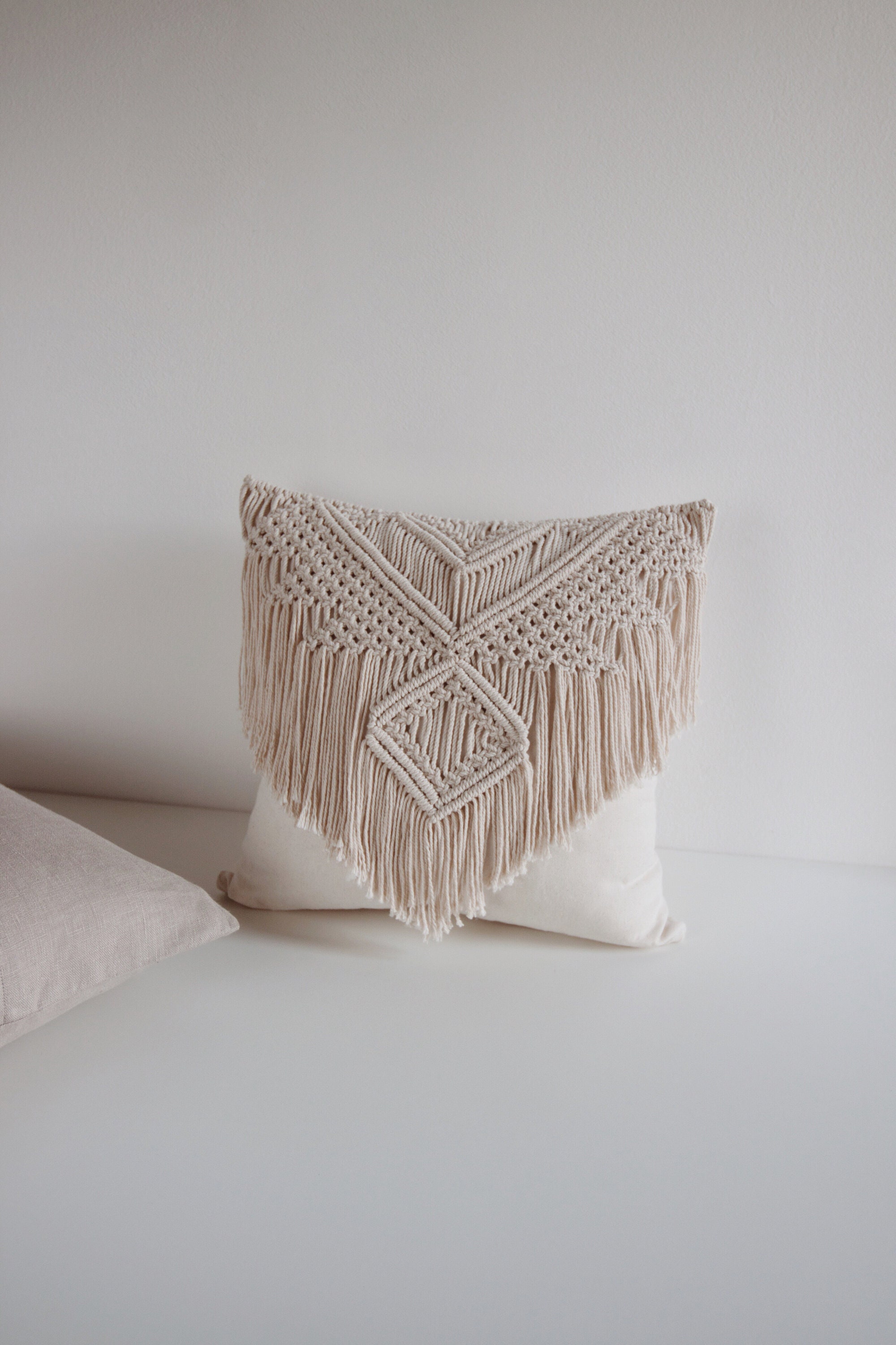 Macrame Pillow / Throw Pillow / Decorative Pillow / Modern Etsy