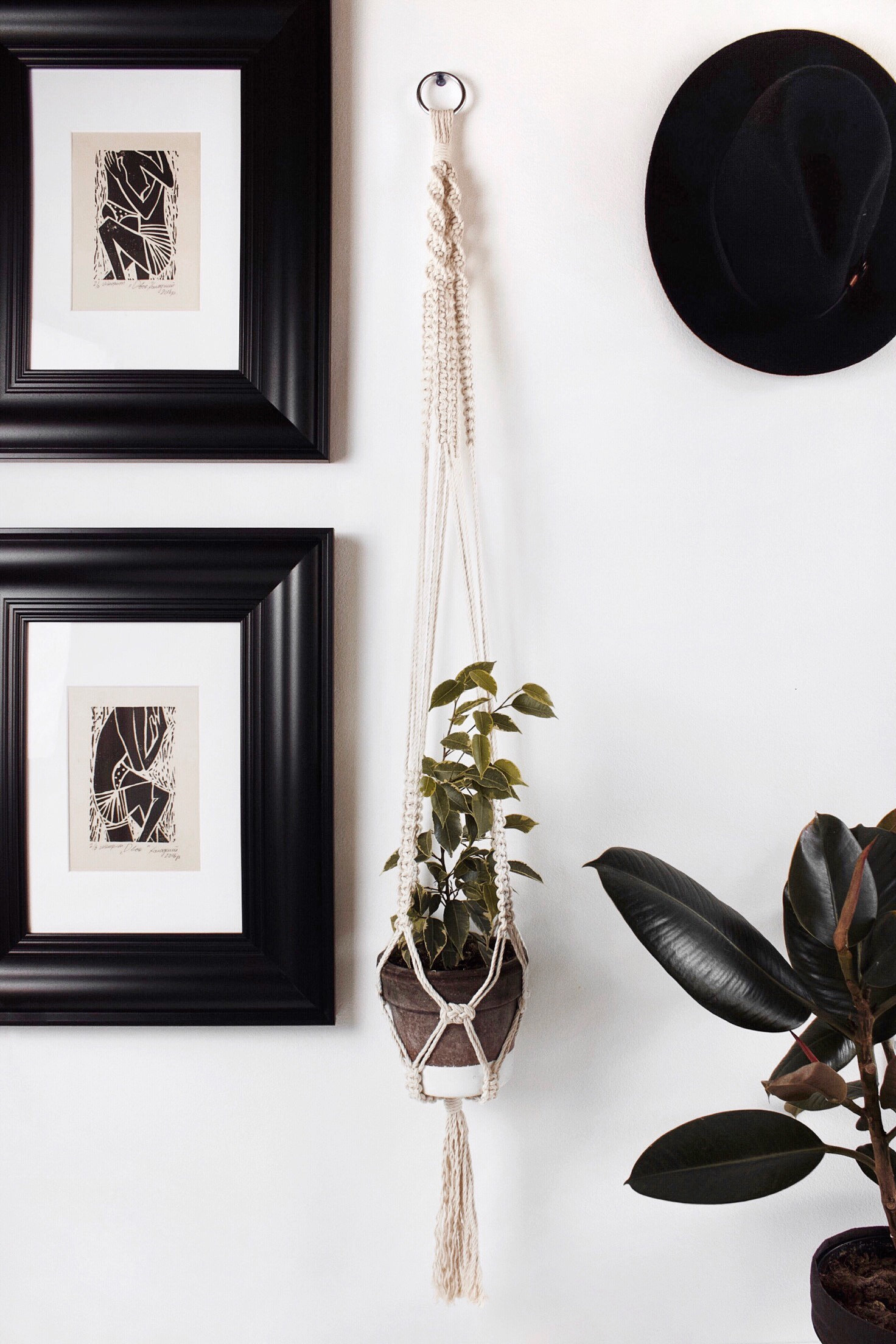 Cintre de Plantes en Macramé Pour Décor Boho/Jardinière Suspendue Cadeau Pendaison Crémaillère Mural