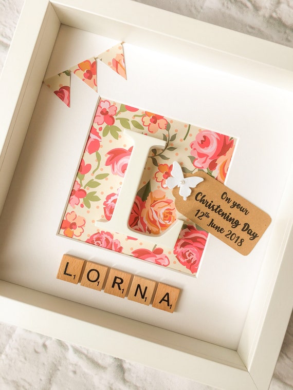 Personalised Box Frame Baby Gift Girls Gift For Room New Baby Christening Gift