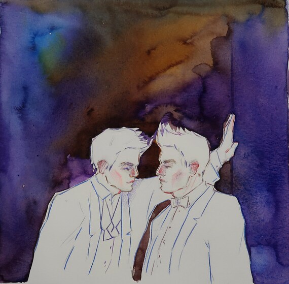 Watercolor painting large wall art original art Gay Pride Etsy