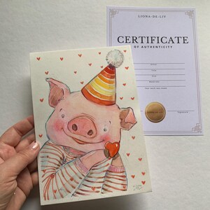 Bonita decoración de pared para guardería de cerdos, arte de cerdos para habitación de niños, animales bebés, habitación de niños kawaii