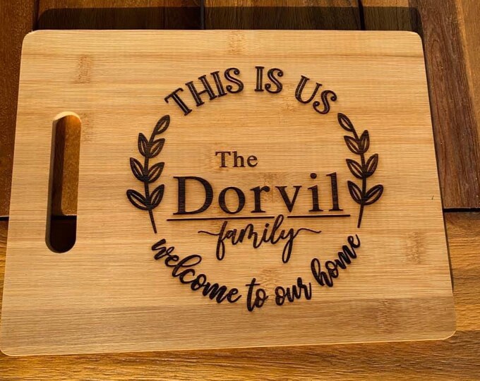 This is us decorative cutting board