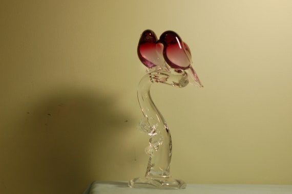 イタリアムラーノガラス水冠金箔スタンドトレー