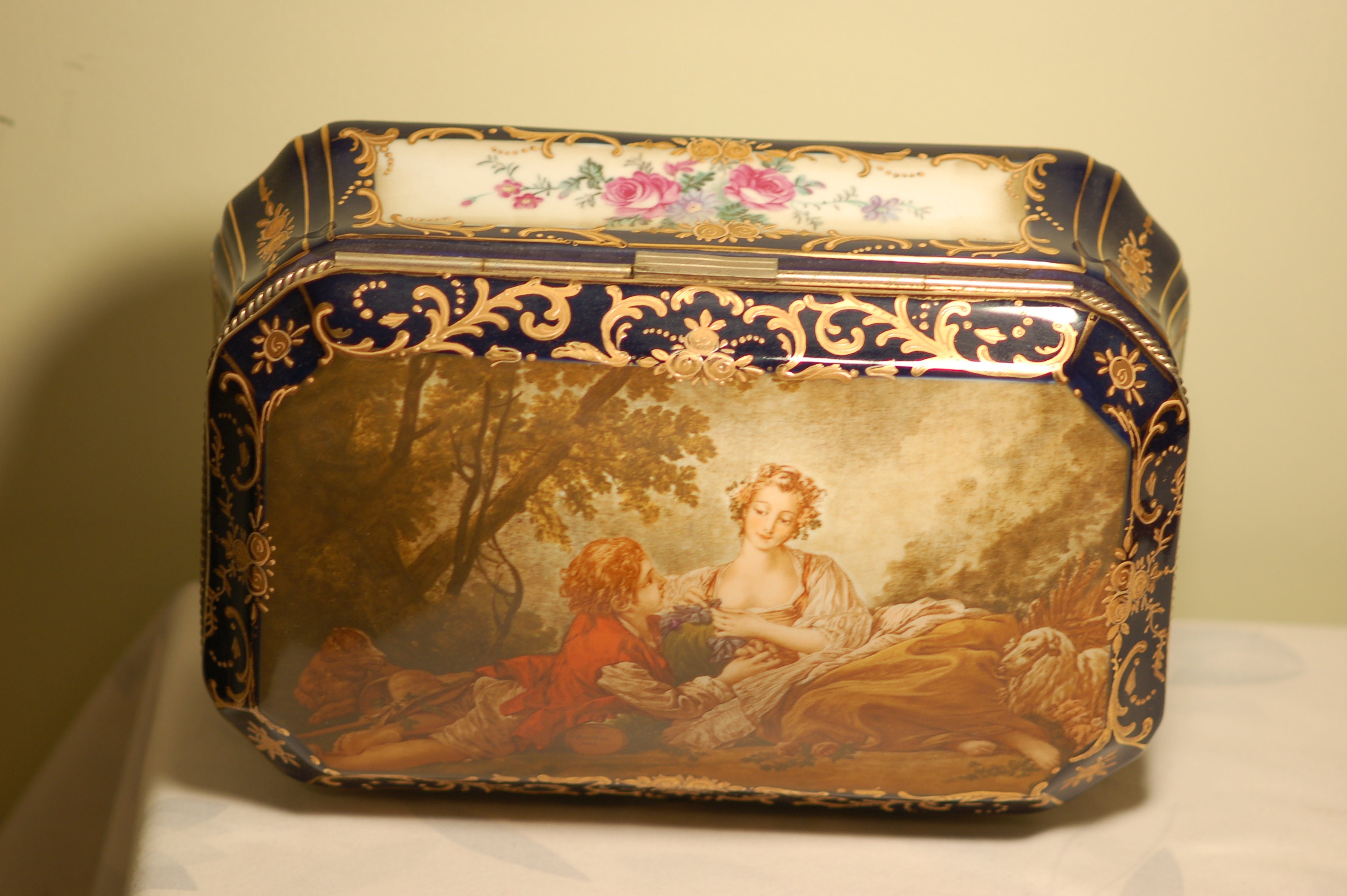 Antique Artist-signed Hand-painted Porcelain Box C:1759 - Etsy