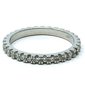 Silver CZ Stackable Eternity Rings Bands Full Midi Sterling Wedding Matching For Women