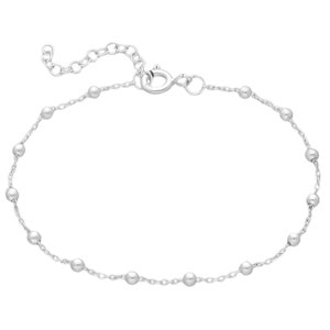 Beaded Adjustable Dainty Sterling Silver Bracelet, Ball  & Chain Stacking Minimalist Stackable Boho Bracelet For Women