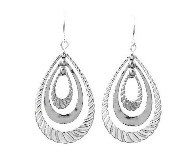 Sterling Silver Teardrop Abalone Shell Earrings Vintage Wedding Engagement Anniversary Beautiful Everyday Minimalist Cute