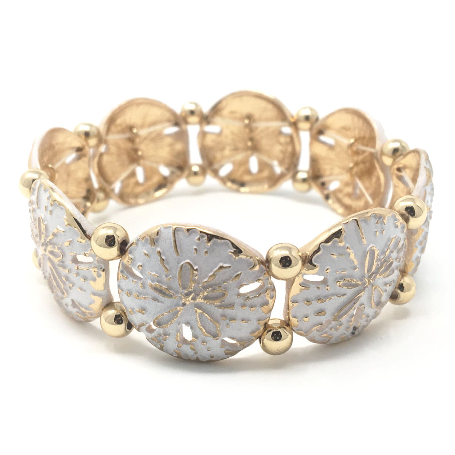 Sand dollar bracelet gold Clearance