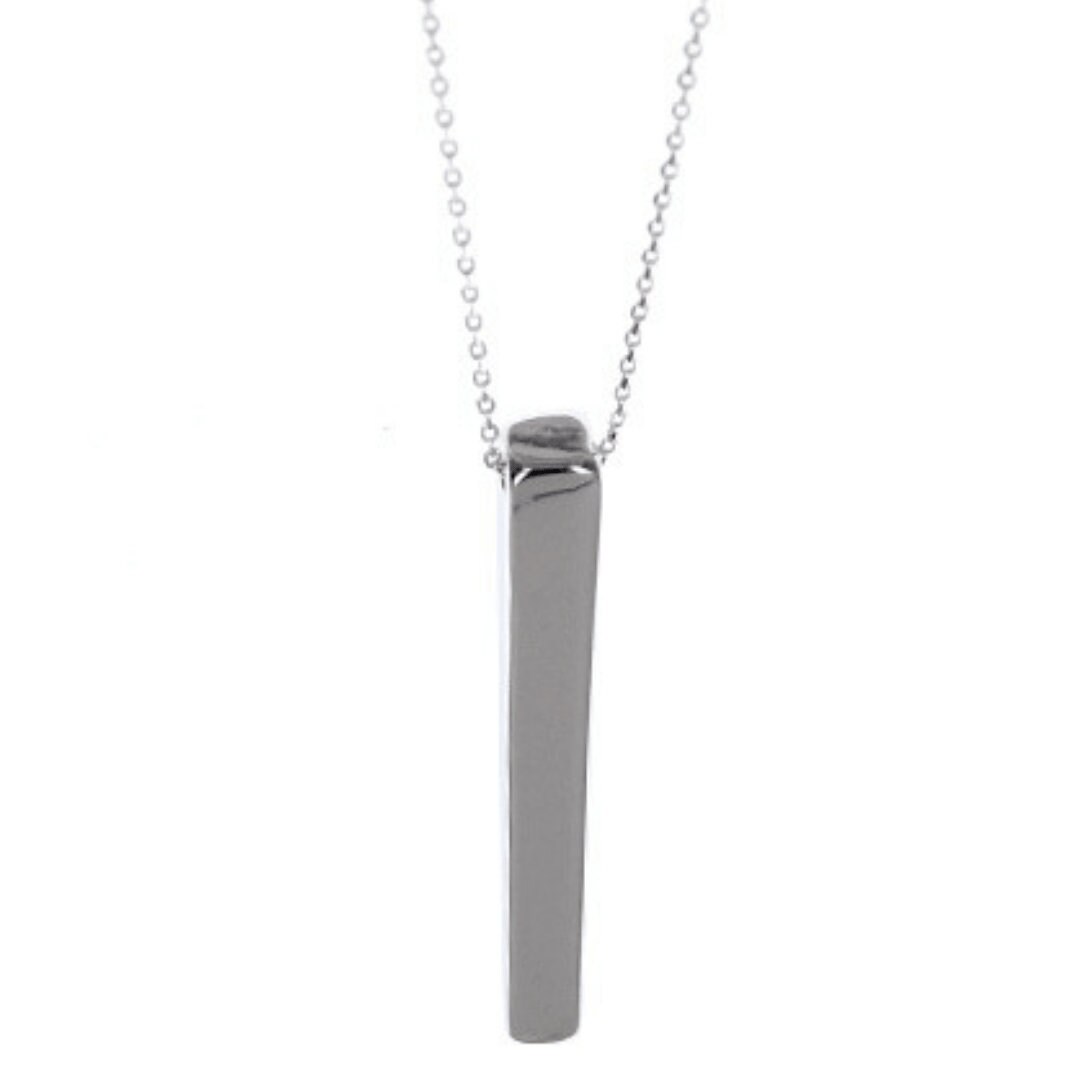 Silver Bar Pendant Necklace Simple Dainty Delicate Long Everyday