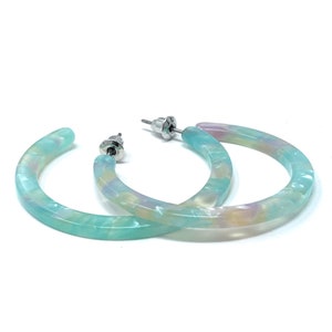Resin Circle Hoop Earrings, Lucite Acrylic Trendy Jewelry