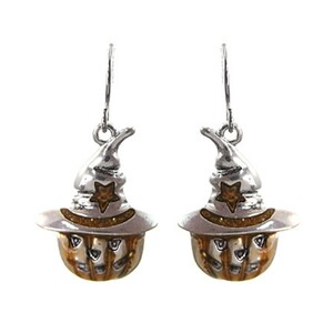 Pumpkin Halloween Earrings, Spooky Scary Fun Party Jewelry