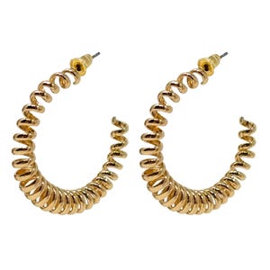 Coiled Gold Hoop Earrings - Unique Spiral Design Statement Jewelry for Women - Elegant Modern Earrings