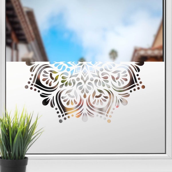 Milchglasfolie Mandala Fensterscheibe Glasdekor Sichtschutz Folie Sandstrahleffekt