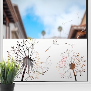 Milchglasfolie Pusteblume Löwenzahn Fensterscheibe Glasdekor Sichtschutz Folie Sandstrahleffekt