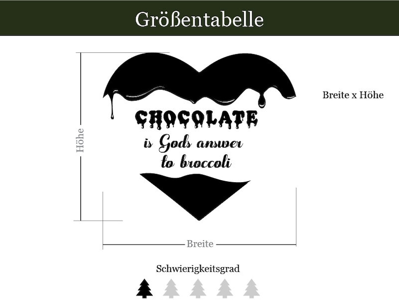 Wandtattoo Chocolate is God/'s answer to broccoli Aufkleber Sticker Klebeschrift