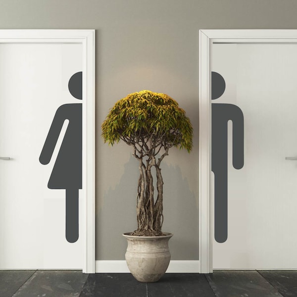 Aufkleber WC Toilette Männlich Weiblich Rund Piktogramm