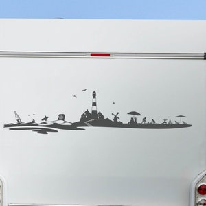 Noordzee Baltische Zee Kust Skyline Camper Sticker Caravan Sticker Auto Sticker Laptop Film Cut Plot