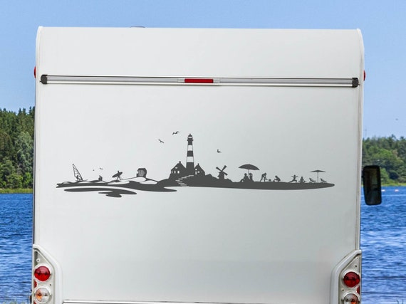 North Sea Baltic Coastal Skyline Motorhome Sticker Caravan Sticker Car  Sticker Laptop Foil Cut Plot 