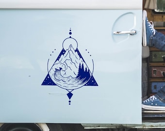 Bumper Sticker Geometric Nature Sticker Camper Van Motorhome Caravan