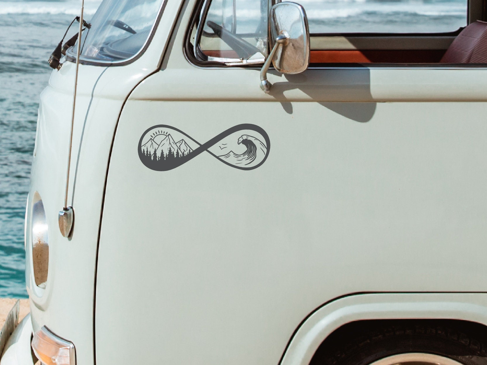 Autoaufkleber Berge, Wald & Meer Unendlich Sticker Aufkleber Wohnmobil Wohnwagen