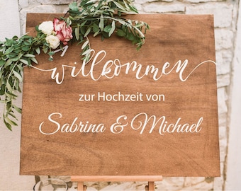 Autocollant Wedding Welcome Line avec nom