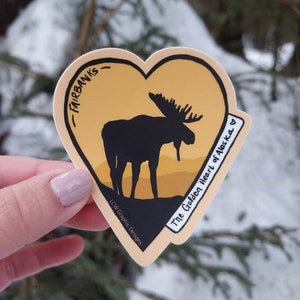 Fairbanks Sticker - Alaska - Golden Heart Vinyl Sticker - Graphic Design