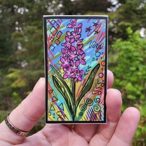 Alaska Fireweed Sticker - Funky Frisches Weidenröschen
