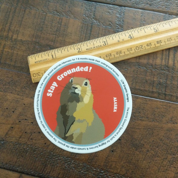 Alaska Animal Sticker Arctic Ground Squirrel - weather resistant graphic sticker for indoor or outdoor use