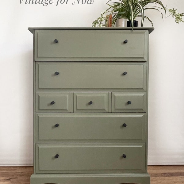 SOLD do not purchase. Example only. …Olive Green Stag Minstrel Chest Of Drawers