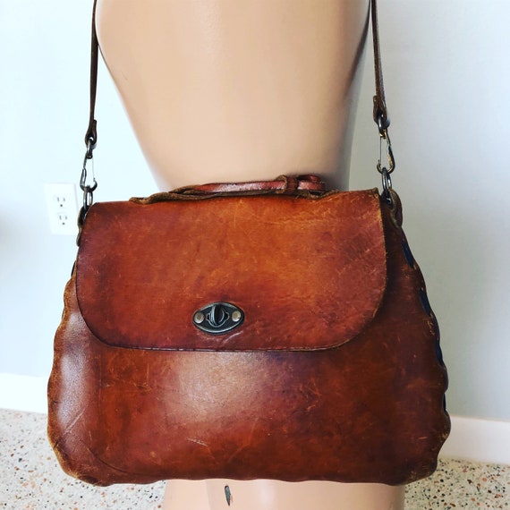 Vintage 70's brown leather purse