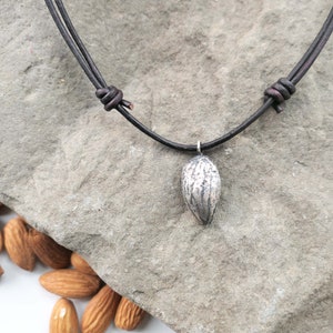 sterling silver almond necklace