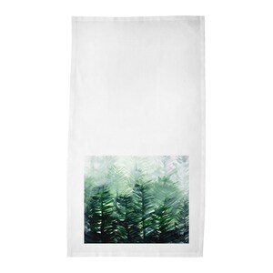 Cotton Twill Tea Towel, Winter Forest Watercolor Print, 18x30