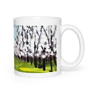 Koffie/thee beker, voorjaar Orchard aquarel Print, 11 oz