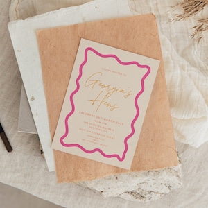 Bridal Shower Invitation,Hens Party Invitation, Wiggle Design, Squiggle Invite, Hens Party Decorations, Hens Party, Invite Template