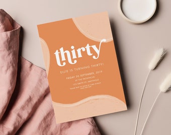 Printable 30th Birthday Invitation: Custom Milestone Invite Done for You Design (PDF)