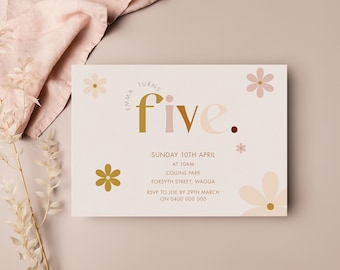Flower Girl Birthday Invitation: Printable Kids Party Invite (PDF)