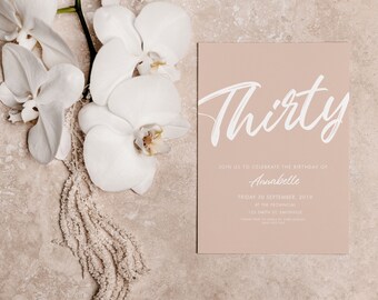Custom 30th Birthday Invitation: Modern Milestone Invite Done for You Design (PDF)