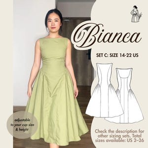 BIANCA | Patroon galajurk, formele cocktailjurk, hippe plooien boothals | Set C: VS 14-22