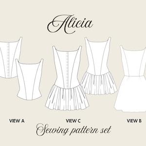 ALICIA | Boat Neck Sun Dress & Top Sewing Pattern Bundle: Plus Size PDF (US 2-26) Multiple Cup Options