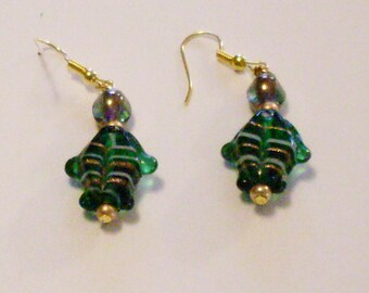 Go Fish! green glass fish earrings